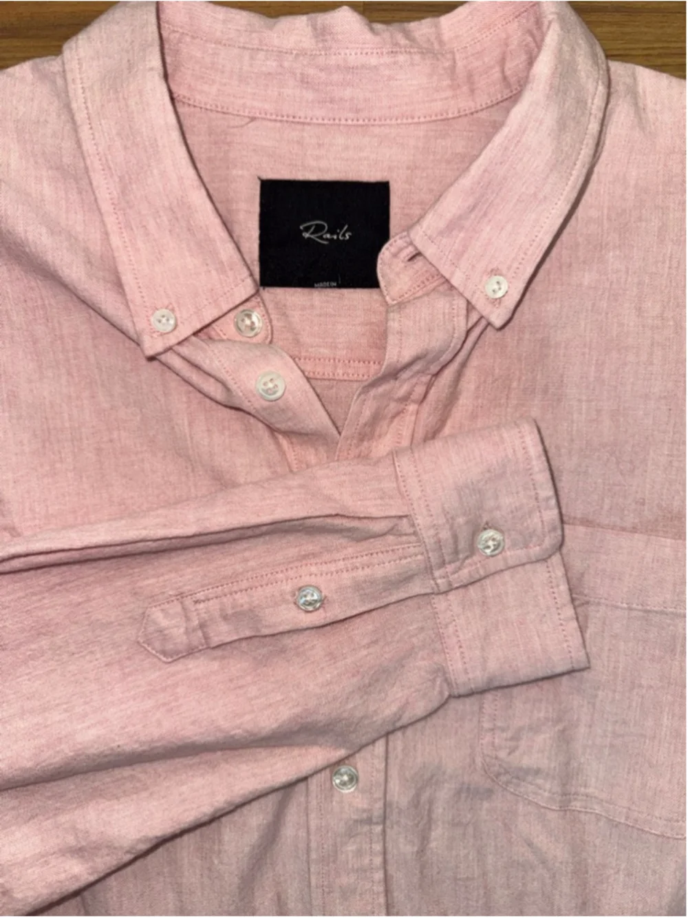 Rails Perry Pink Oxford Button Down Shirt Men’s Large Preppy Casual Coastal